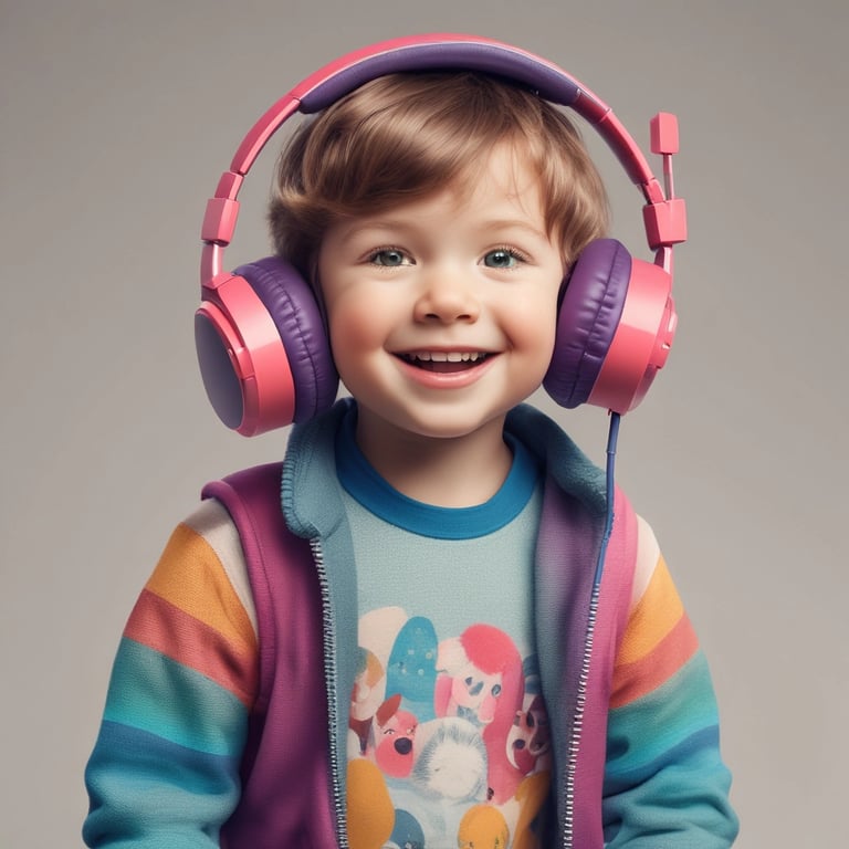 A smartphone playing audio resources with headphones beside it.