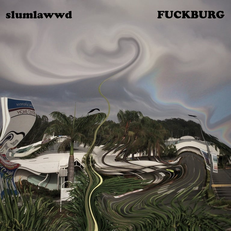 a suburban home, the image has been warped to look as though it was melted in the queensland sun