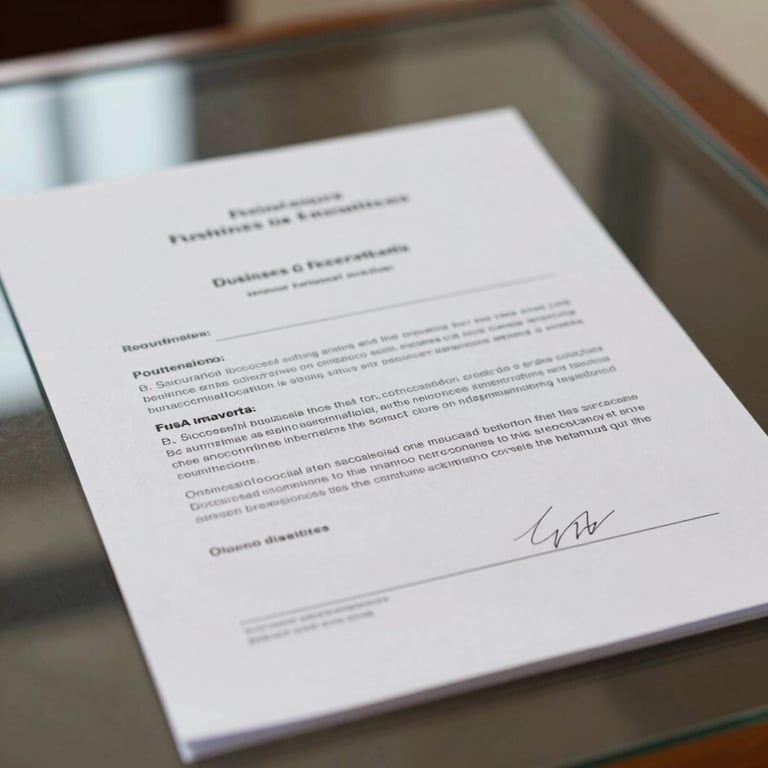 A close-up of a stamped legal document on a glass table, symbolizing successful business registration and compliance in the KSA market.