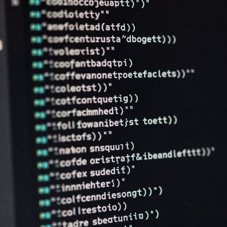 Close-up of a code terminal window with soft frost white text on a midnight black background, sharp focus, tech-native aesthetic.