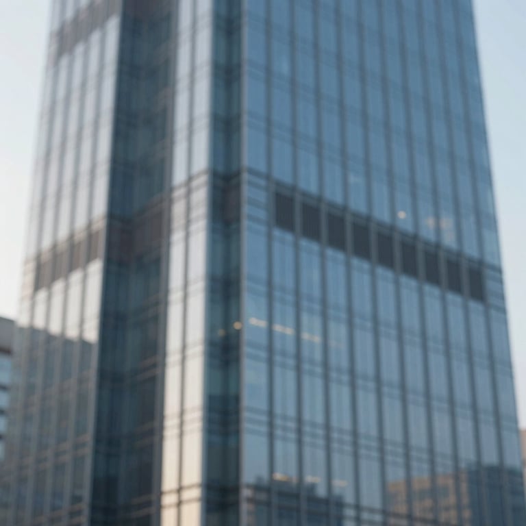 An abstract architectural shot of a modern glass skyscraper reflecting a clear sky, symbolizing growth and transparency.