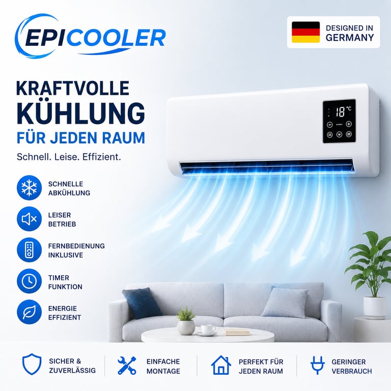 Epicooler Luftkühler für jeden Raum mit starker Kühlung und Fernbedienung