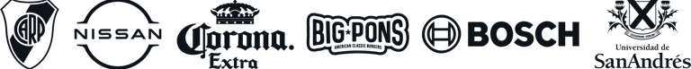guarda con logos de River Plate, Nissan, Corona, Big Pons, Bosch, Universidad de San andres
