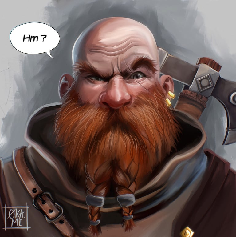 digital painting illustration portrait nain medieval fantasy dnd roleplay jeu de role personnage