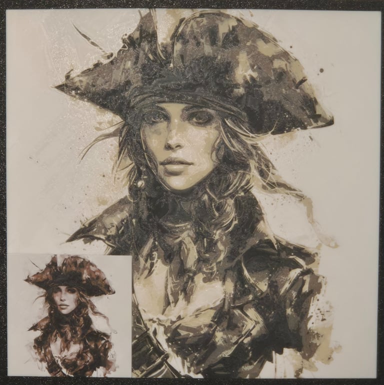 Tableau en relief Hueforge pirate deux tailles différentes