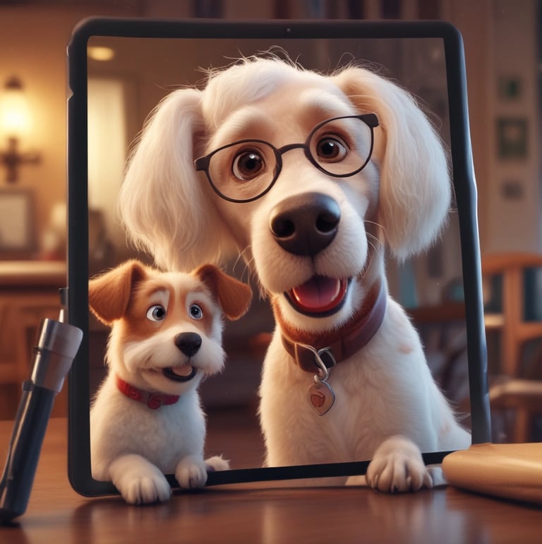 A hand uses a stylus to draw on a tablet, depicting a cartoon character in a casual pose. The digital drawing illustrates a laid-back character with long hair wearing headphones, large boots, and baggy clothing, surrounded by abstract shapes.