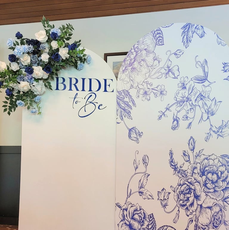 a bride to be bridal shower backdrop