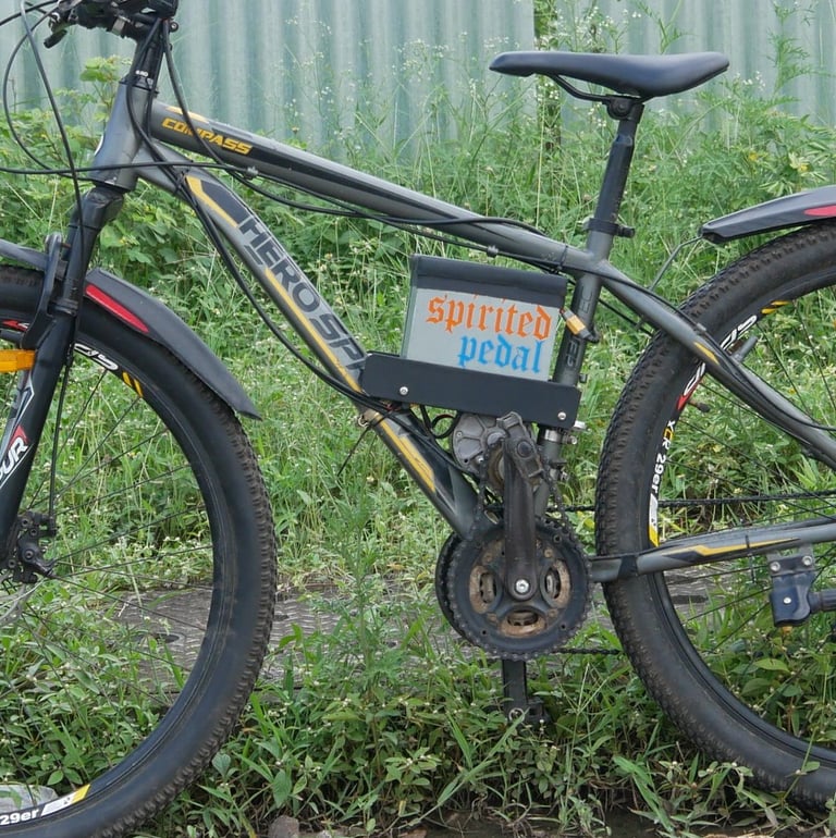 retrofit kit installation on bicycle