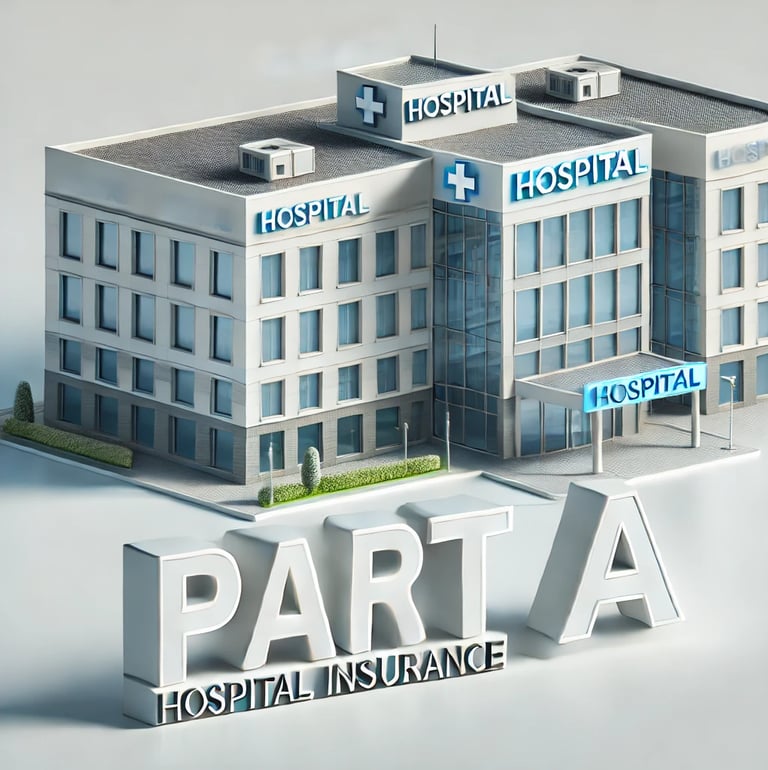 Picture of hospital with Part A in large letters