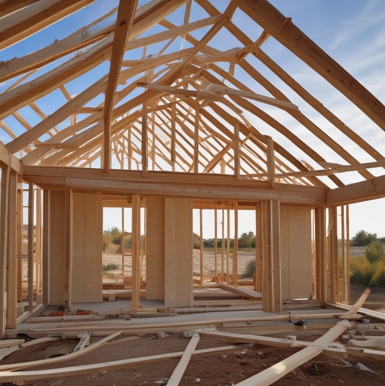 House under construction. Lethbridge Alberta renovation and new home construction.