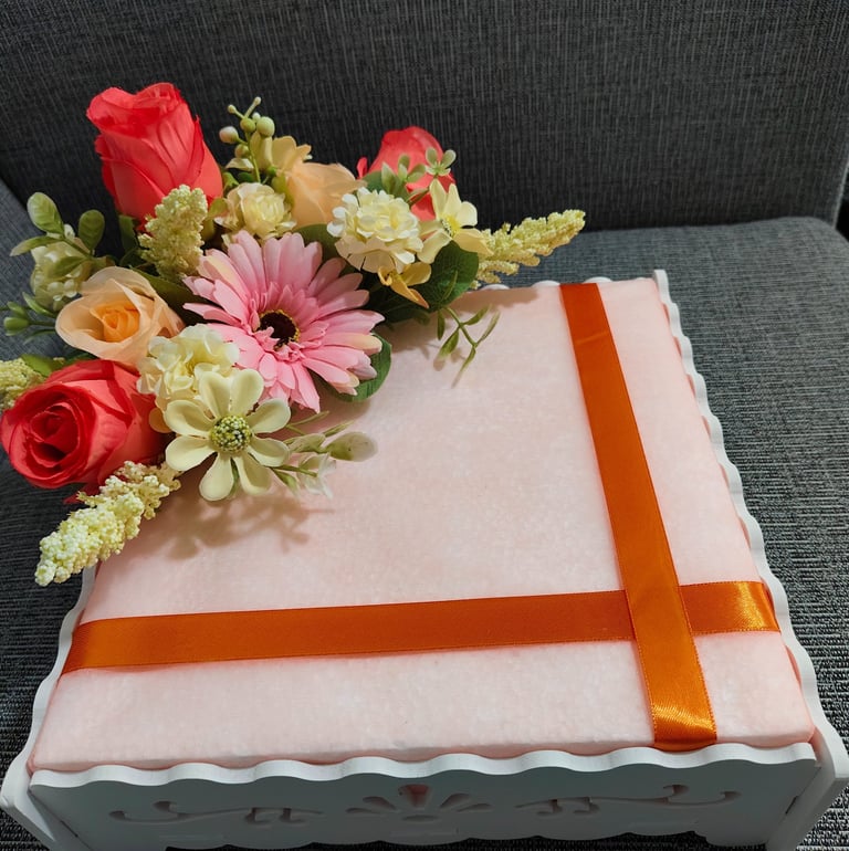 dulang hantaran tema orange oren pink peach
