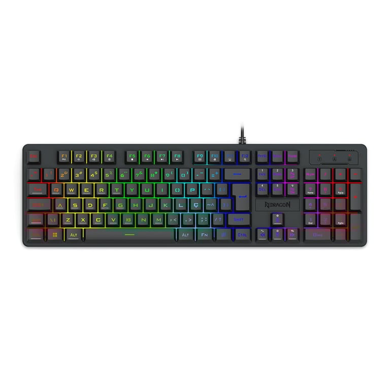 Teclado Gamer de Membrana Redragon Netherbane K521-RGB USB, Preto.