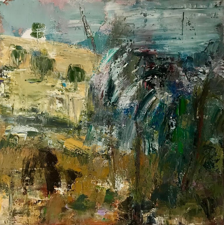 Parched Grasses, oil on canvas, 50 x 50 cm, 2017