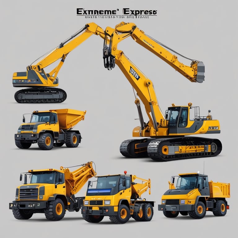 Heavy machinery being transported on a flatbed truck in Abu Dhabi.