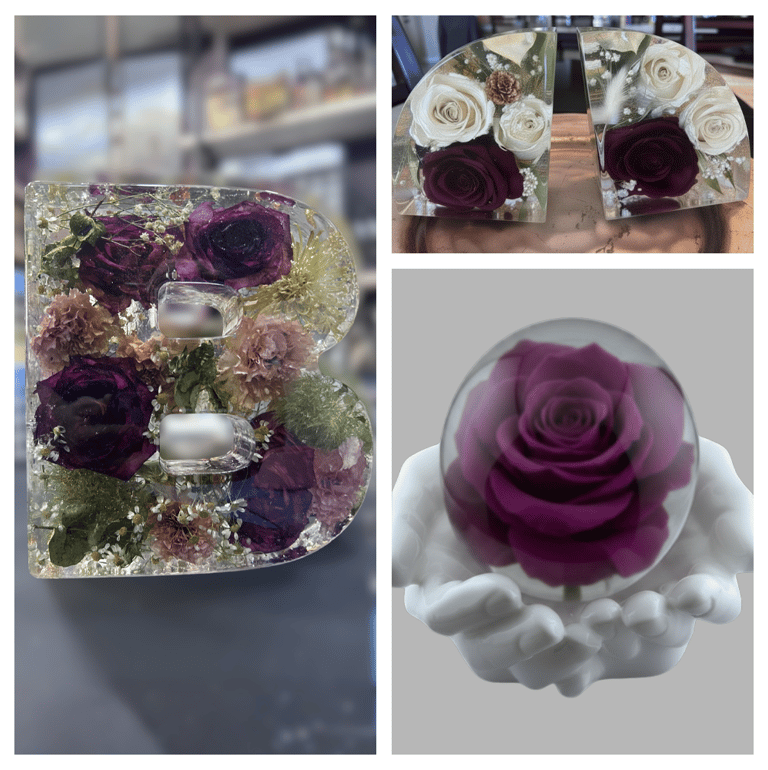 Memorial and Keepsakes - Flowers encased in Resin