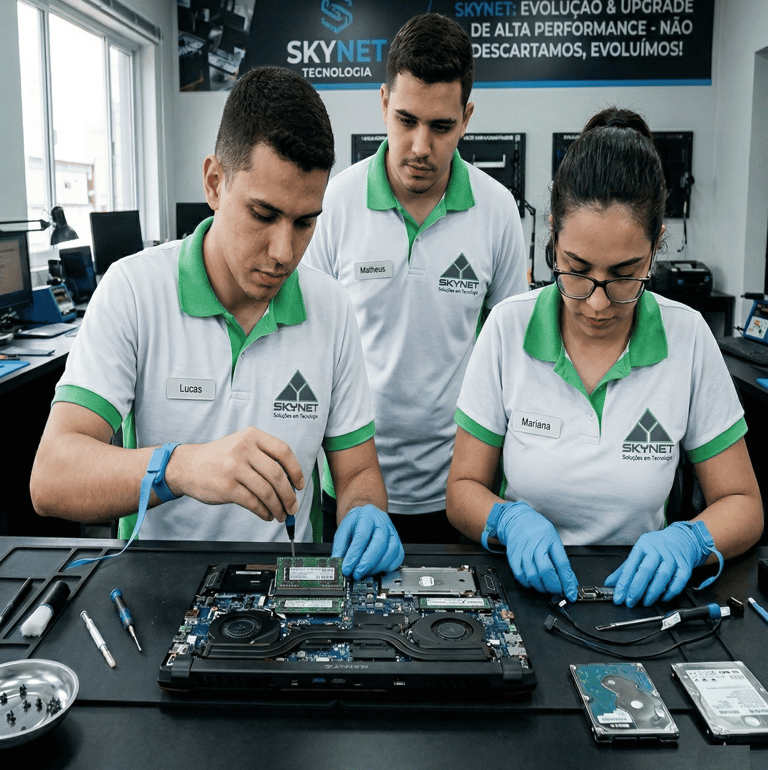 Upgrade de notebook em Campinas SSD e RAM. Deixe seu computador mais rápido com a Skynet