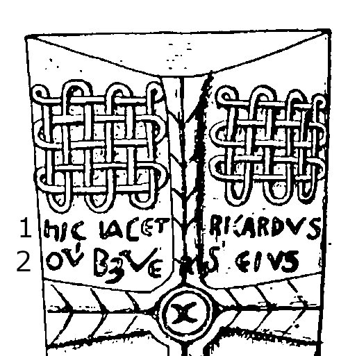 Newcastle Bridgend Runestone 1026  top - County Glamorgan, Wales