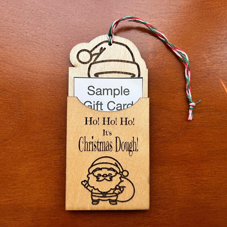 santa gift card ornament