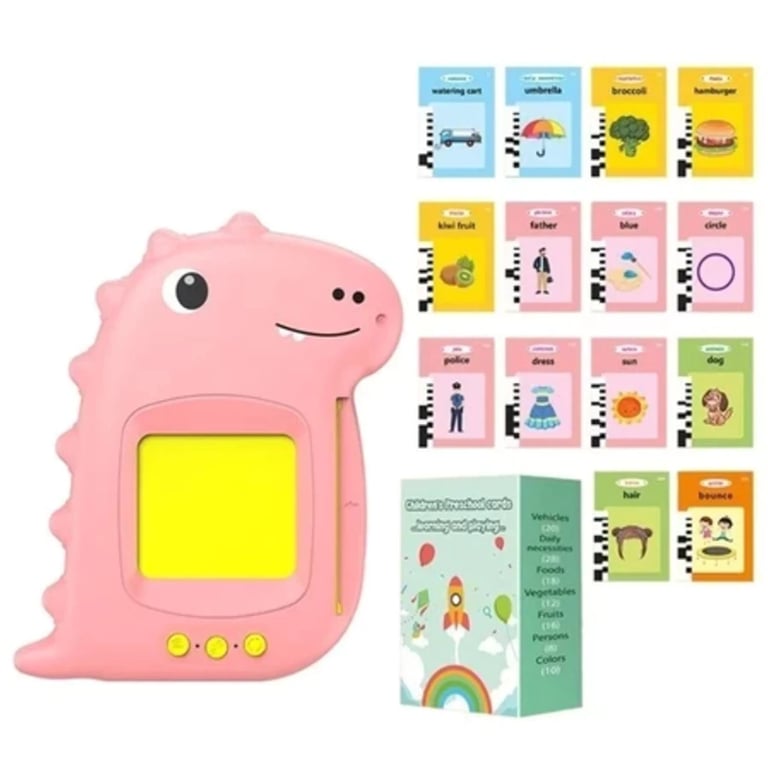 Brinquedo Card Infantil Cartão Fala Inglês Português Dino Apraxia Autismo Alfabetização