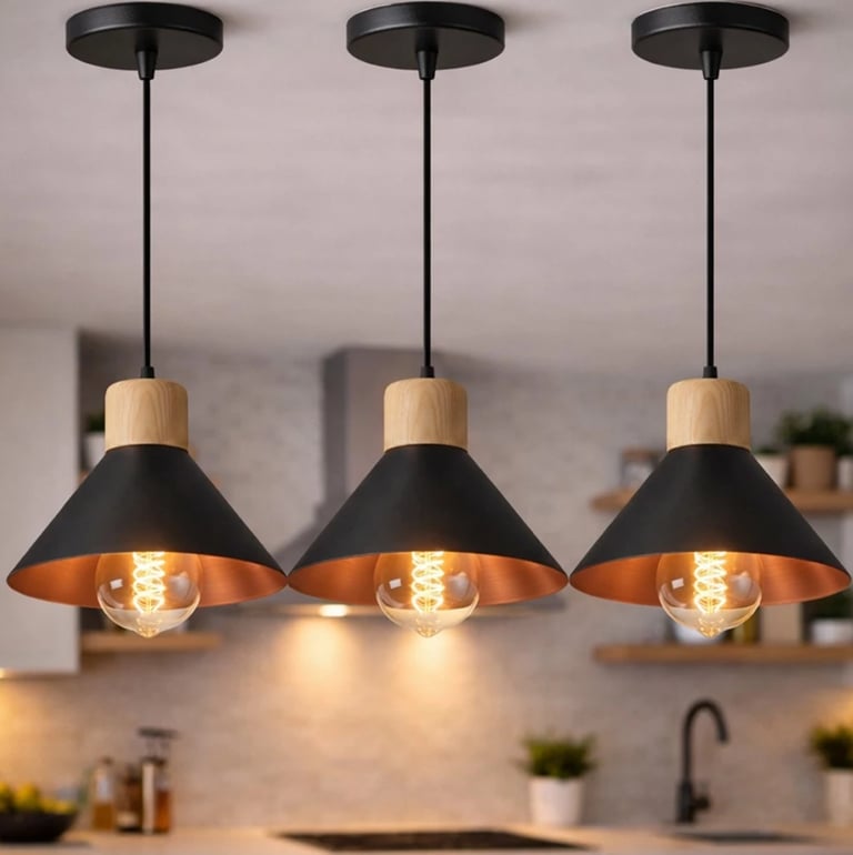KIT 3 Luminária Pendente de teto Moderna para Sala Cozinha