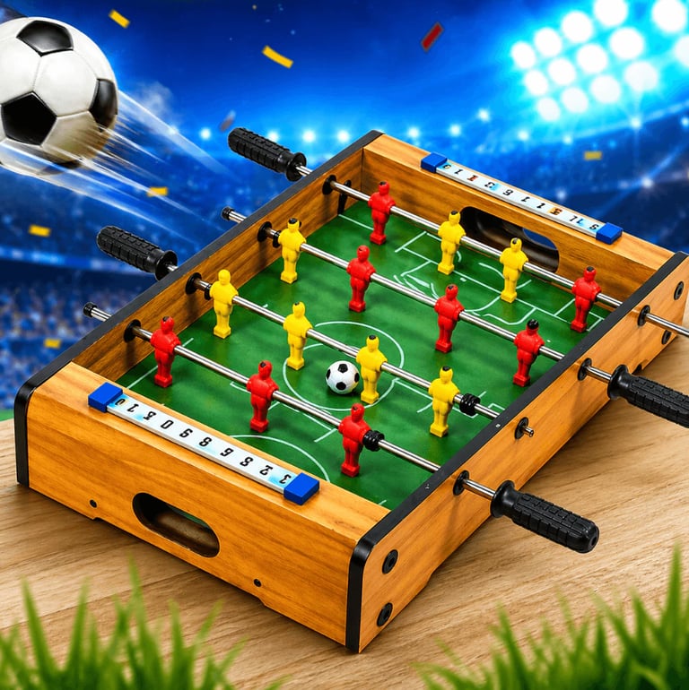 Pebolim Mesa Madeira Compacta Portatil Jogo Futebol