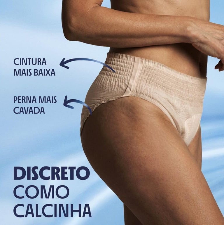 Plenitud® Plus Fit Roupa Íntima Descartável Tamanho G/XG, 32 Un, Discreto como calcinha, Absorção im