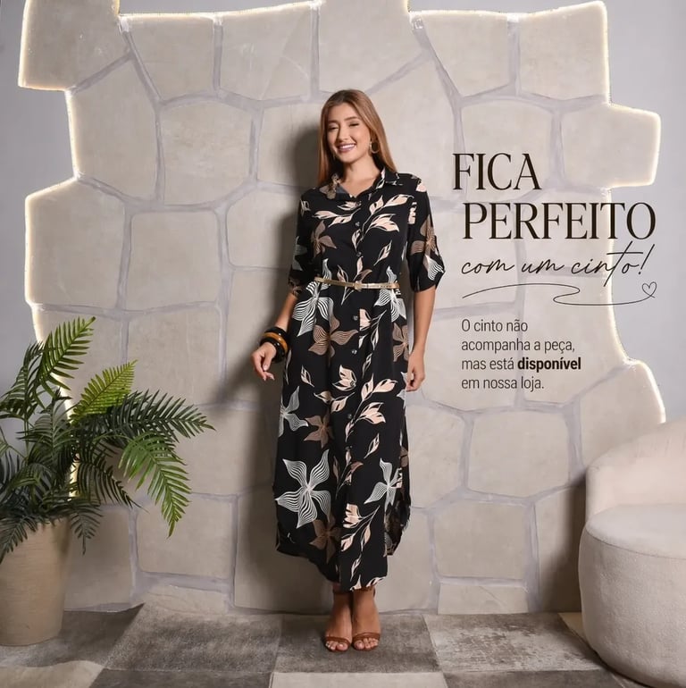 Vestido Feminino Longo De Verão Com Mangas