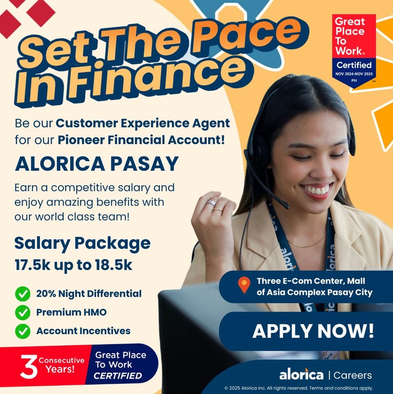 Alorica MOA Pasay BPO Call Center Jobs Hiring Work From Home COntent Moderator Non-Voice Jobs
