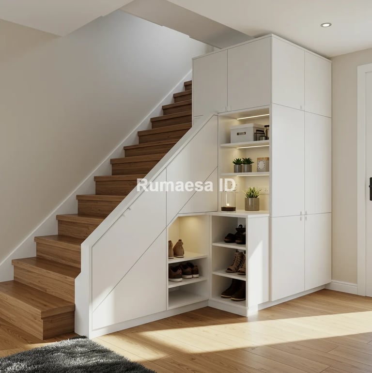 lemari bawah tangga yang fungsional