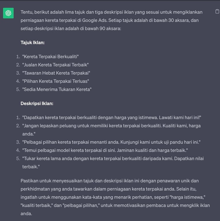 Chatgpt untuk pemasaran