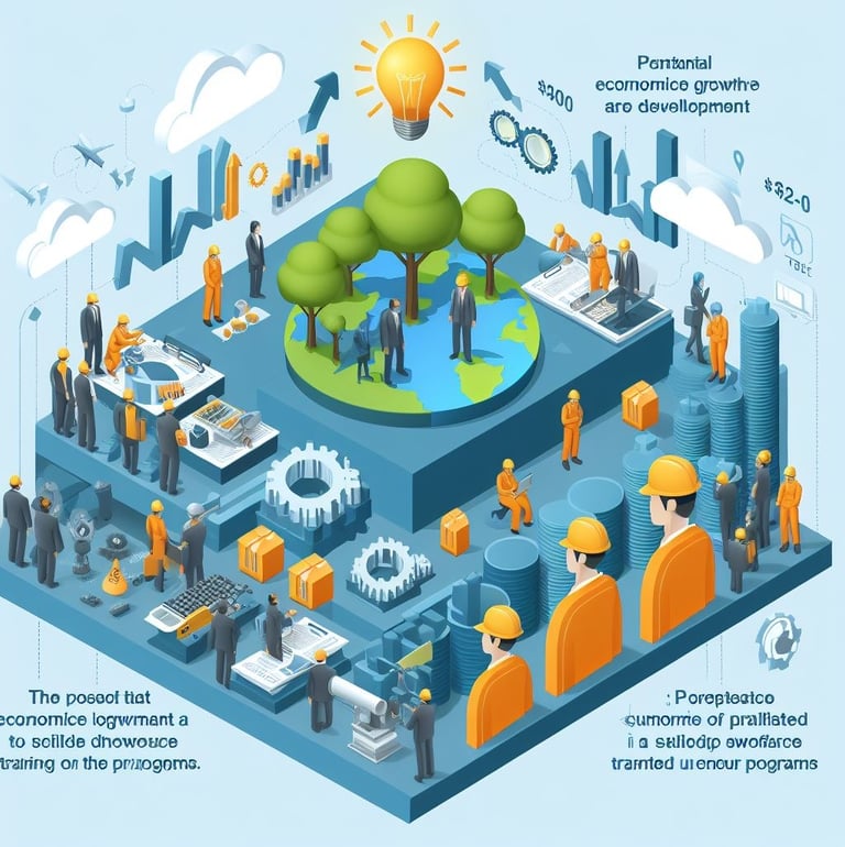 showing economic growth resulting from skilled workforce