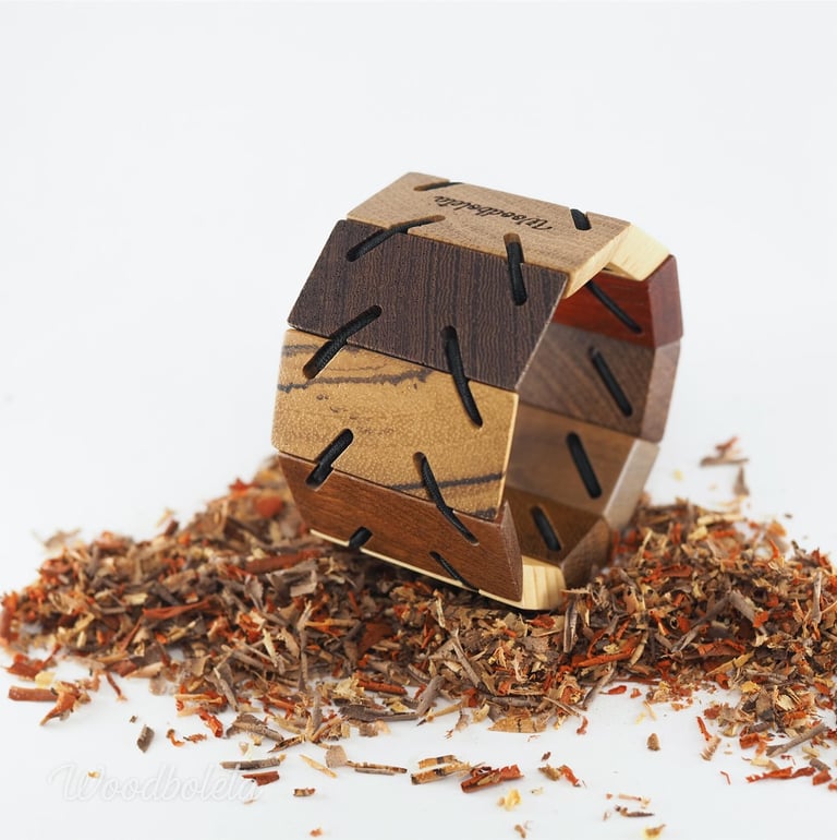wooden bracelet made from various woods