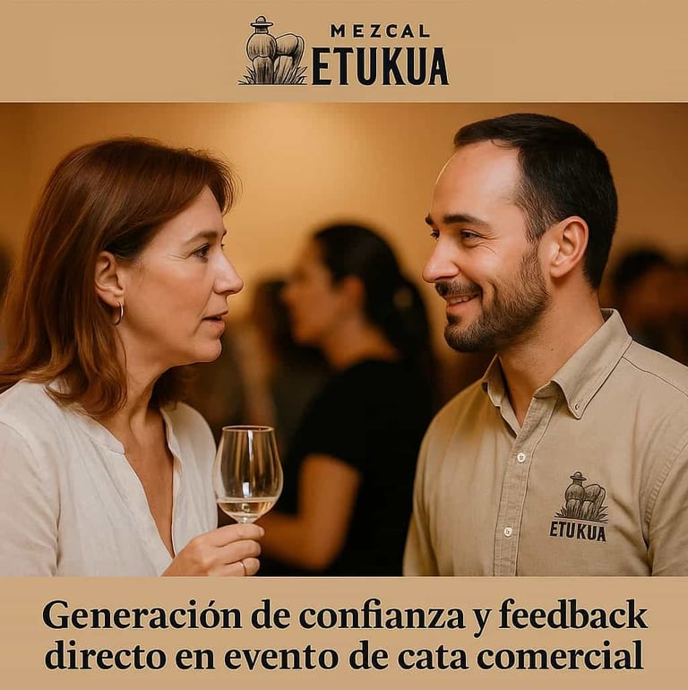  Un miembro del equipo de Etukua escuchando atentamente los comentarios de una asistente durante una