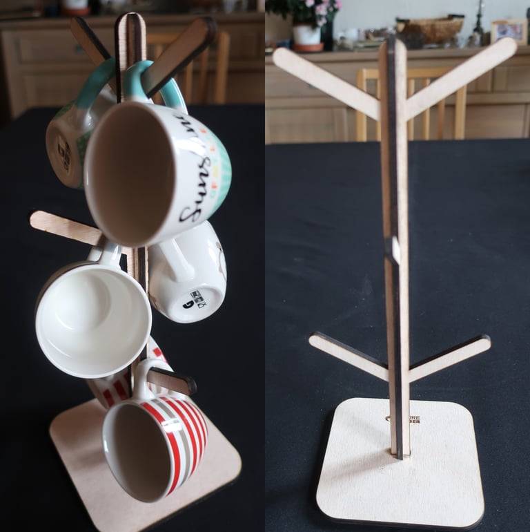 Arbre à tasses découpé laser