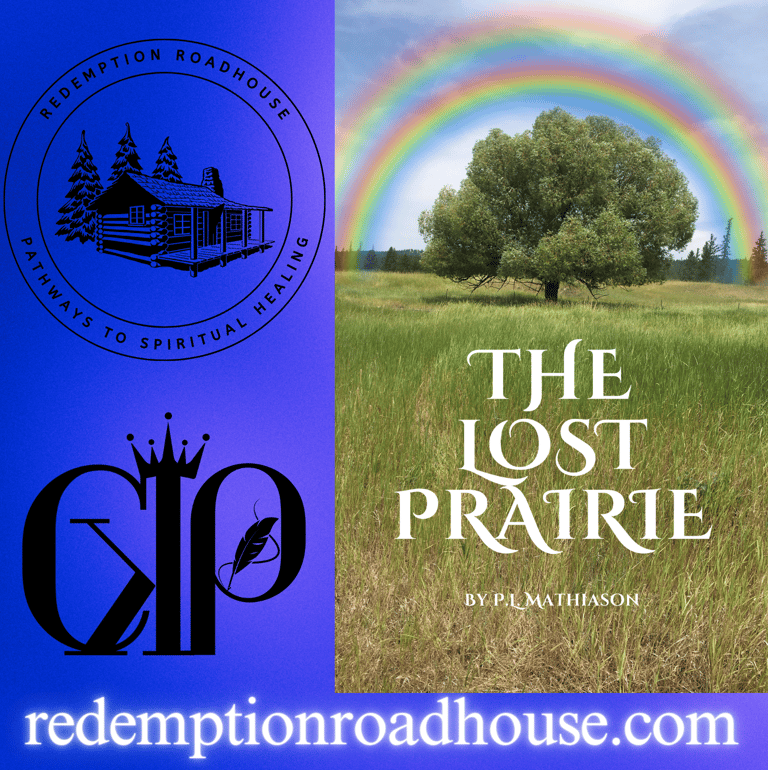 Redemption Roadhouse Logo, The Lost Prairie novel book cover, Content King Publishing logo