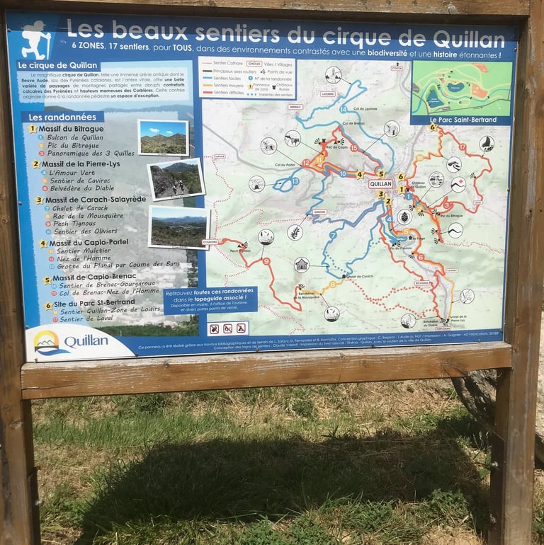 Carte de randonnée du cirque de Quillan