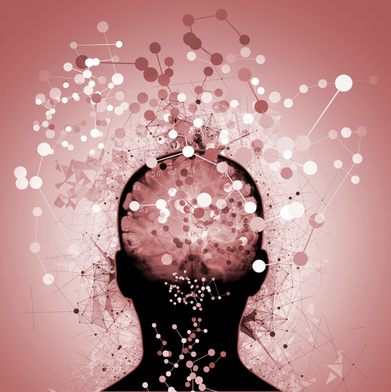 a person with a brain map of a brain