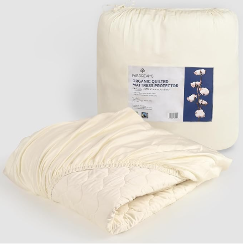 FABDREAMS organic quilted mattress protector
