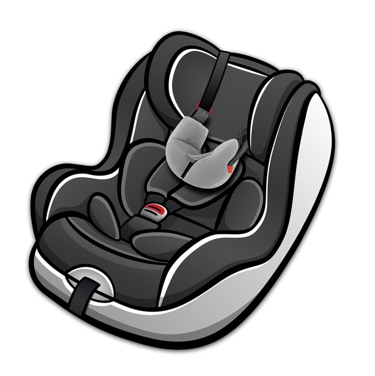 a baby car seat with a sleeping pillow sleepfix