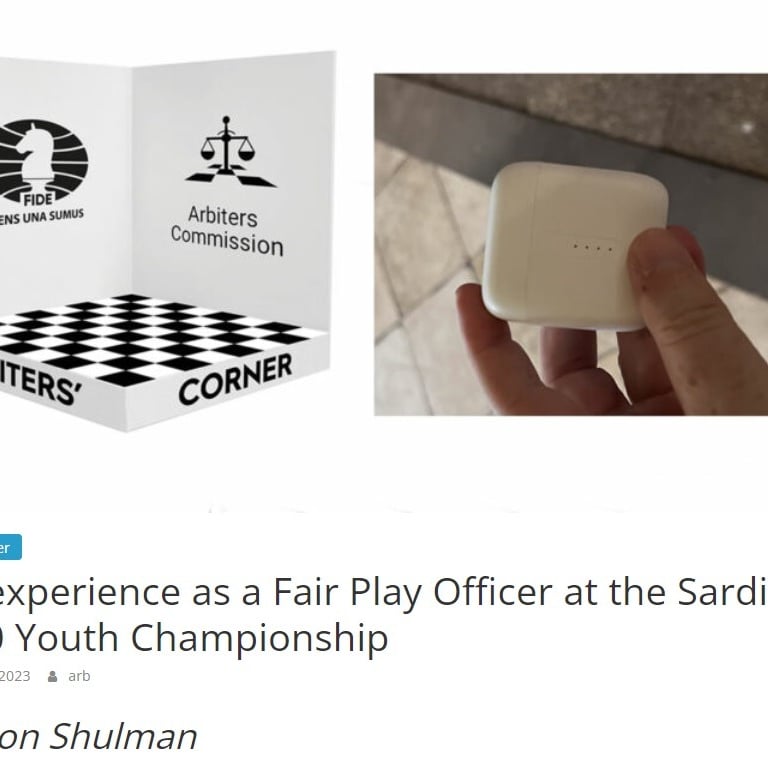 FIDE Arbiters' Corner - My experience as a Fair Play Officer at Sardinia U-20 Youth Championship