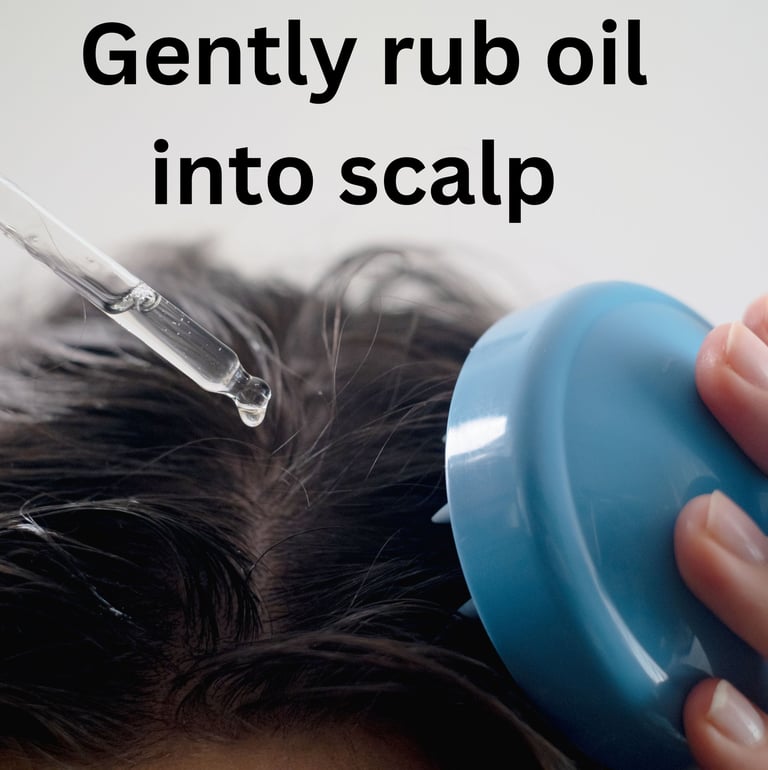 a lady using a scalp massager for hair hair growth