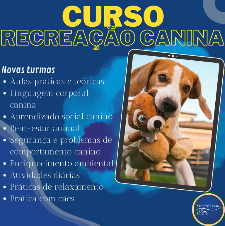Curso de Monitor de Creche Recreação Canina Fac Pet Brasil