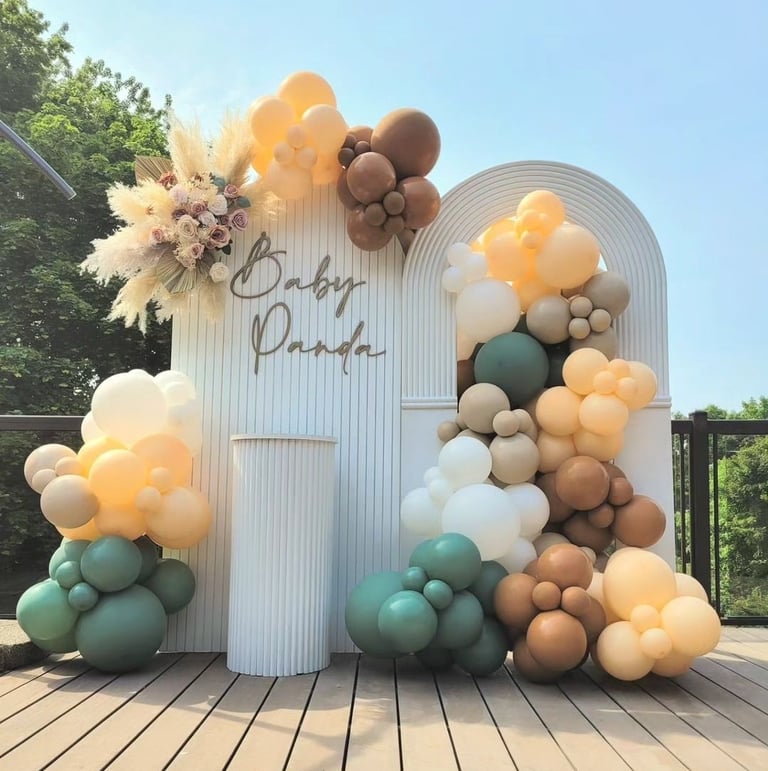 Baby panda balloon backdrop