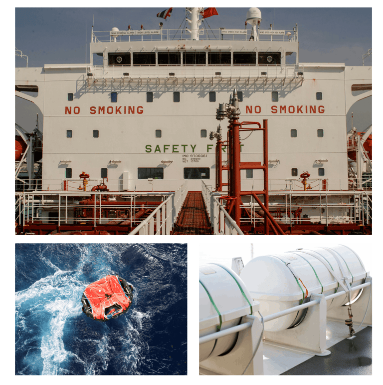 SOLAS approved marine liferaft system.