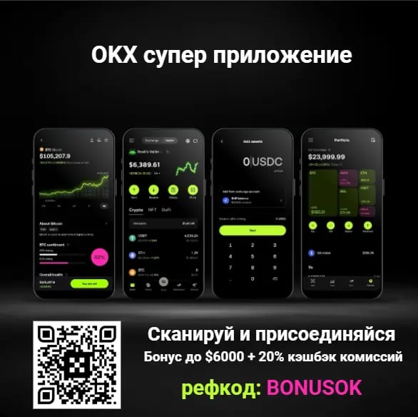 Реферальный код OKX BONUSOK для мобильных приложений и торговли через Super App.