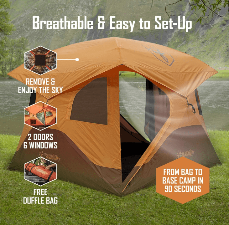 Gazelle T4 pop up camping tent, easy set up tent pitches in seconds