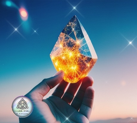 a person holding a crystal crystal point crystal point point crystal point crystal point crystal point