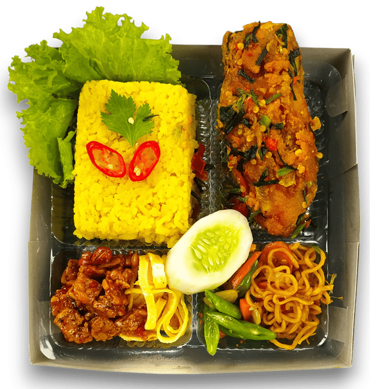 nasi kuning ayam cabe garam