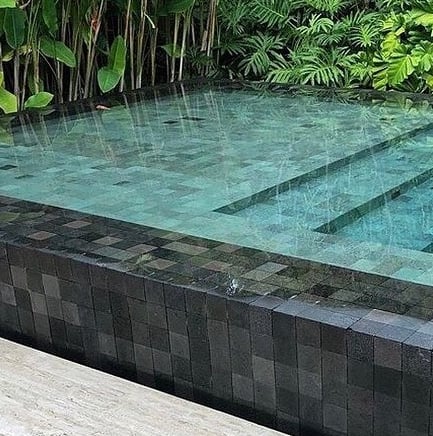 Green Stone and Black Lava