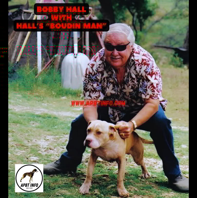 BOBBY HALL APBT BREEDER AND HALL'S BOUDIN MAN GAMEDOG HISTORY